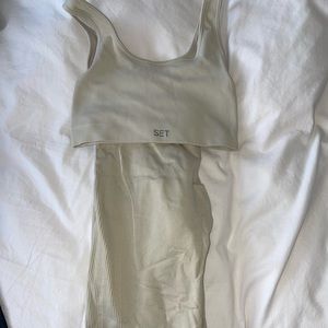 Set active oat milk ribbed sculptflex set